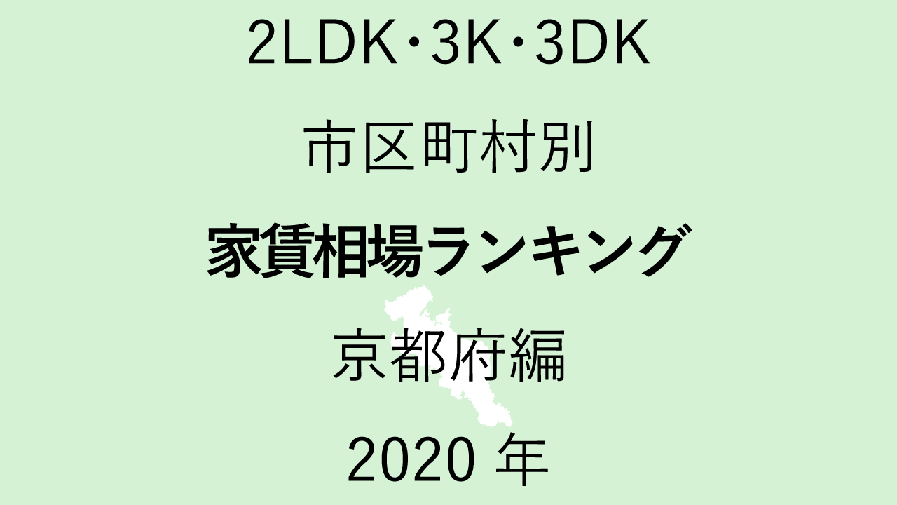 25地域別【2LDK 家賃相場ランキング＆マップ】京都府編 2020年のアイキャッチ画像