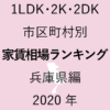 34地域別【1LDK 家賃相場ランキング＆マップ】兵庫県編 2020年のアイキャッチ画像